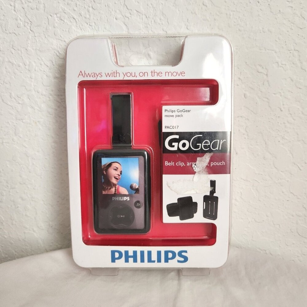 Philips Go Gear Move Pack PAC017 Belt Clip Armband Silicon Pouch NIP NRFB